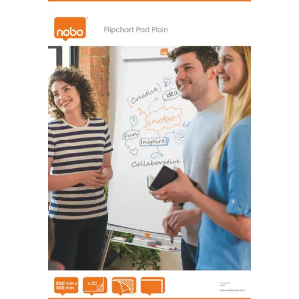 Nobo Flipchart papír, sima, 650X955mm, 20 lapos