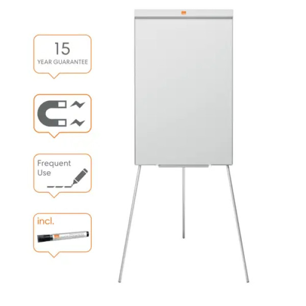 Nobo Impression Pro acél fehértábla és flipchart állvány, fehér