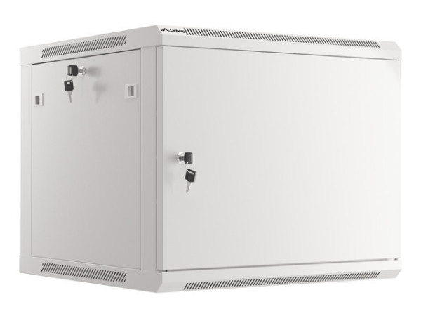 Lanberg WF01-6609-00S 19" 9U SZÉL:600mm MÉLY:600mm MAG:512mm lapraszerelt fémajtós szürke fali rack szekrény