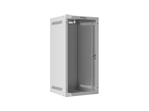 Lanberg WF10-2312-10S 10" 12U SZÉL:280mm MÉLY:310mm MAG:603mm lapraszerelt üvegajtós szürke fali rack szekrény