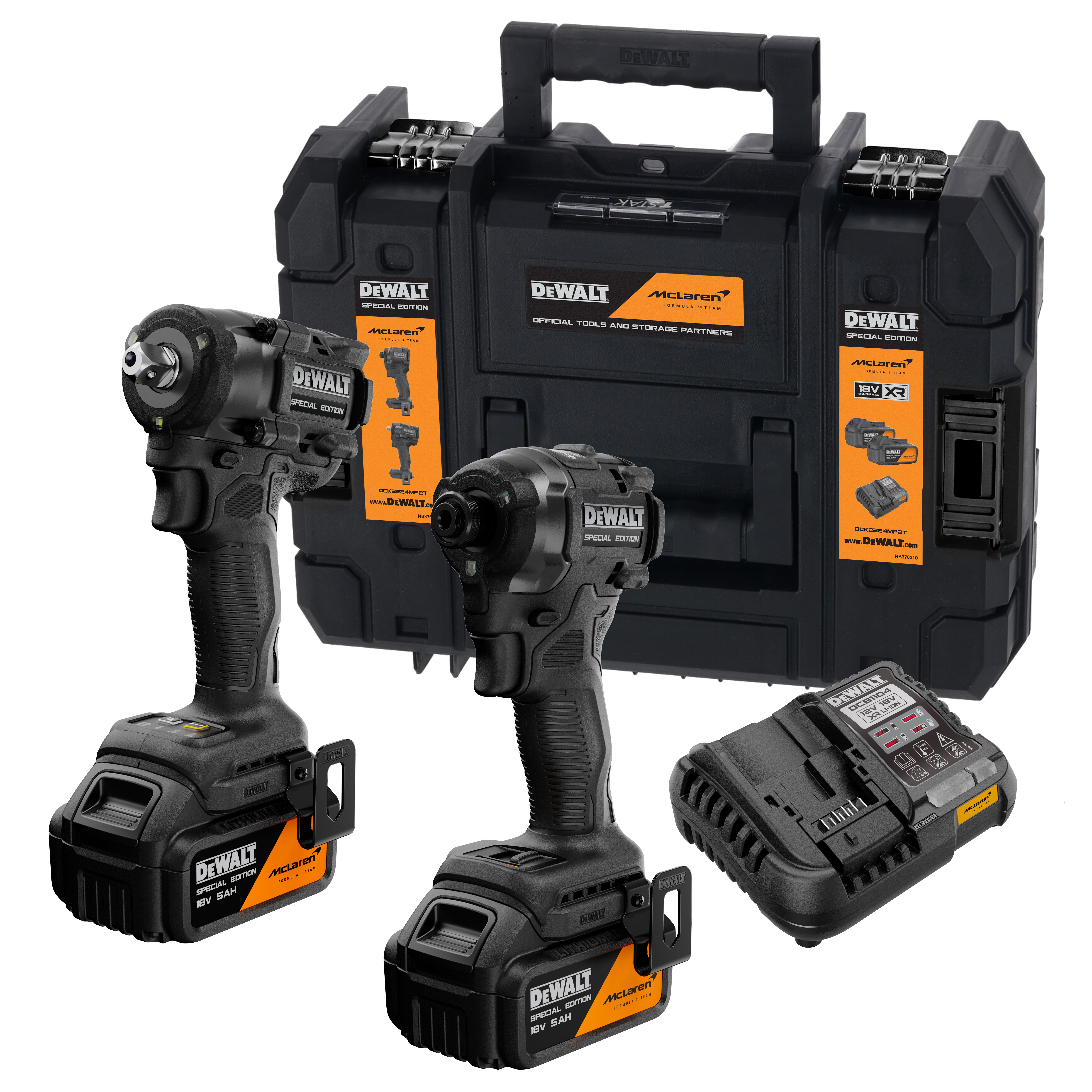 DEWALT Készlet, McLaren F1 Team, DCF86M+DCF92M, 18V XR, 2x5Ah, TSTAK