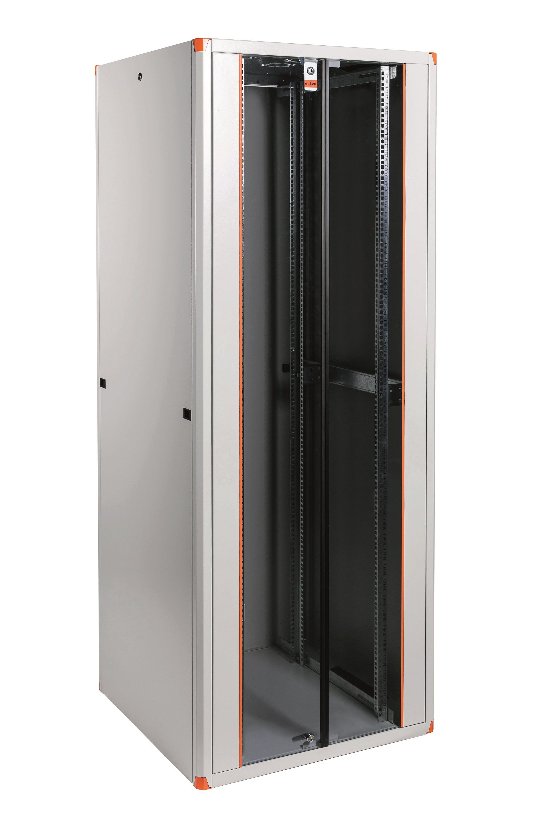 Legrand EVO47U8010 Evoline 19" 47U SZÉL:800 MÉLY:1000 MAG:2119 dupla biztonsági üvegajtós szürke álló szerver szekrény