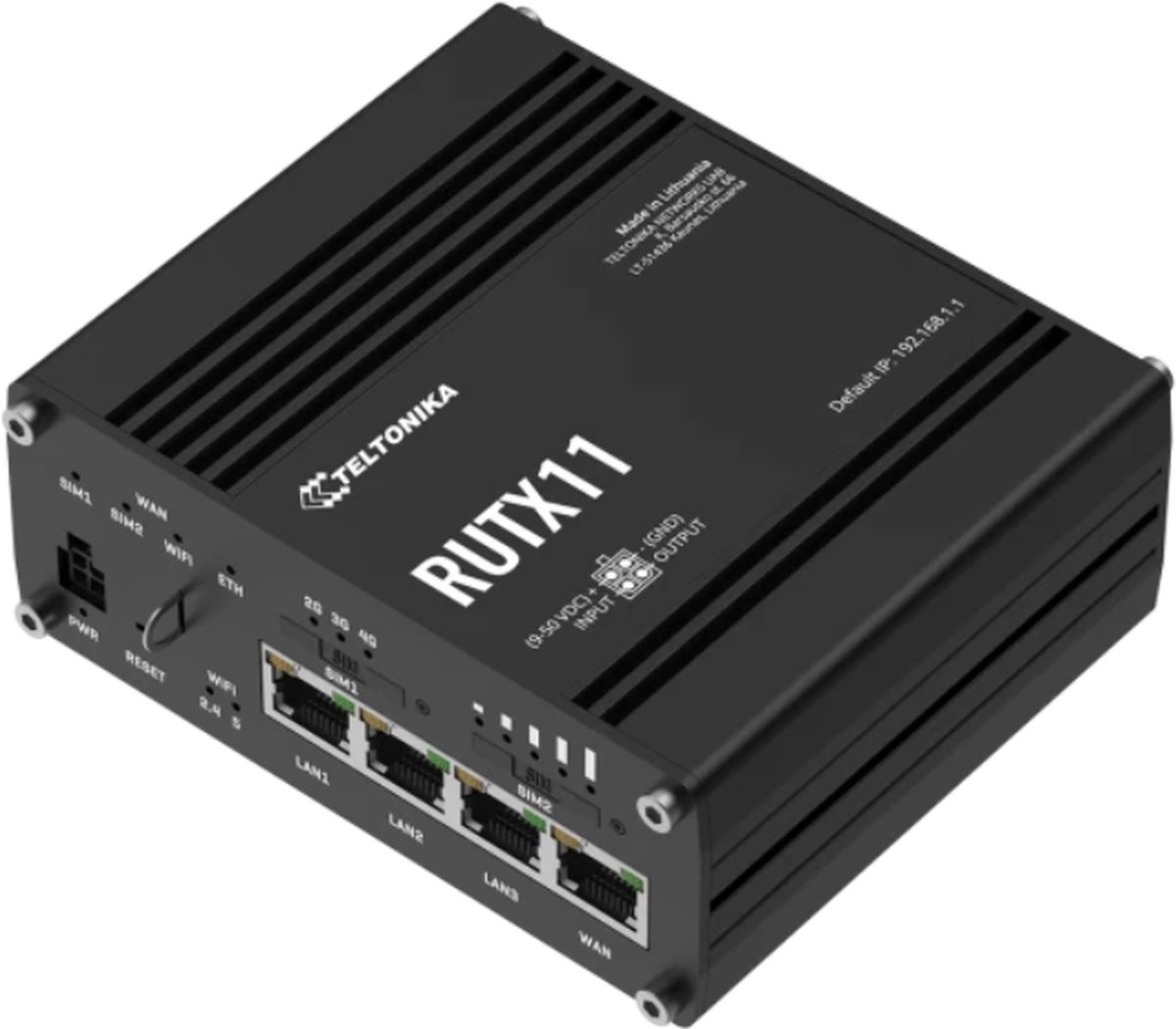 Teltonika RUTX11 3xGbE LAN 2xminiSIM 4G/LTE CAT6 Bluetooth Dual-Band 802.11ac Vezeték nélküli Gigabit ipari LTE router