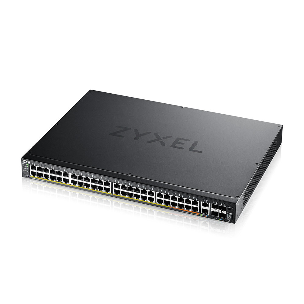 Zyxel XGS2220-54FP-EU0101F 48xGbE PoE LAN 2x10mG RJ45 PoE LAN (960W) 4x10GbE SFP+ port L3 menedzselhető PoE switch