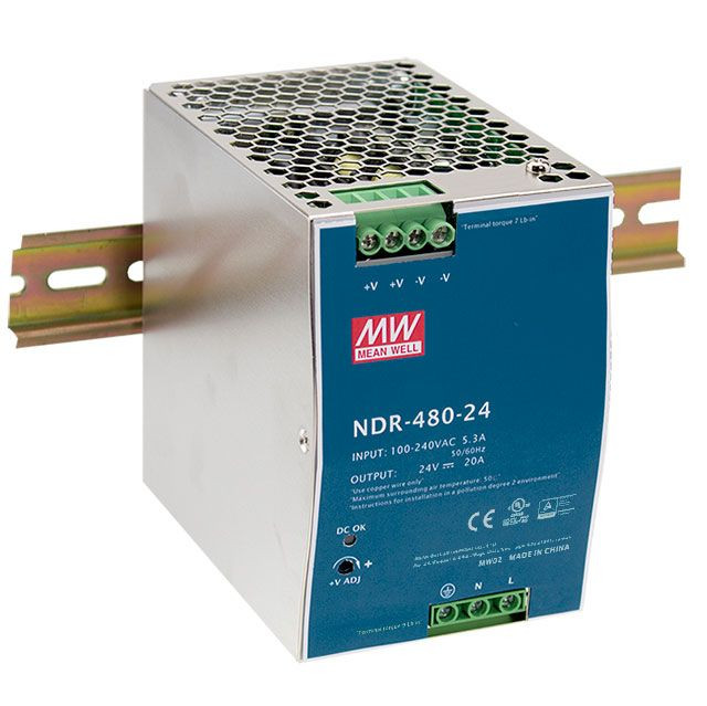 MEAN WELL NDR-480-48 48V 10A 480W DIN sínre szerelhető tápegység