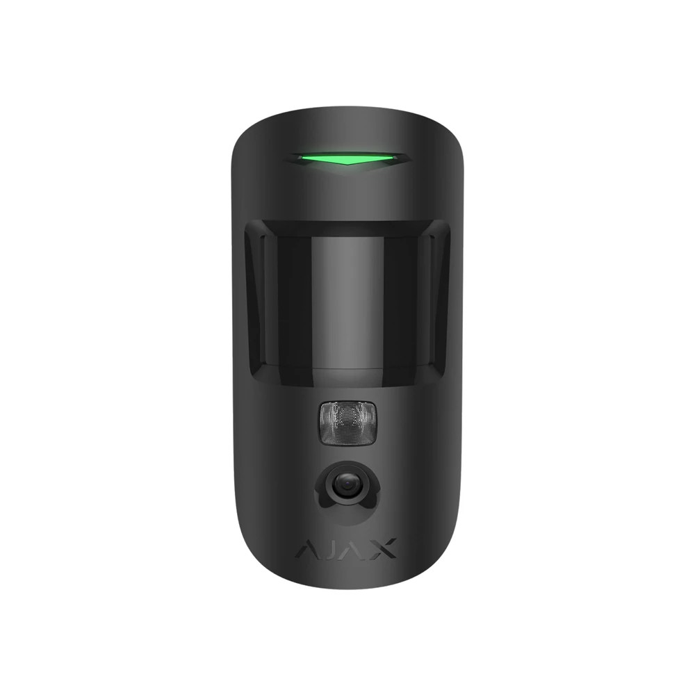 Ajax MotionCam-HDR-PhOD-Black vezetéknélküli MotionCam PIR mozgásérzékelő PhOD beépített kamerával, HDR, kép felhasználói igényre, fekete