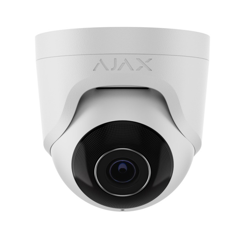 Ajax TurretCam-5MP-White-4mm kültéri, 5MP, fix 4mm, IR35m, H265, JetSparrow, Mikrofon, fehér IP turret kamera