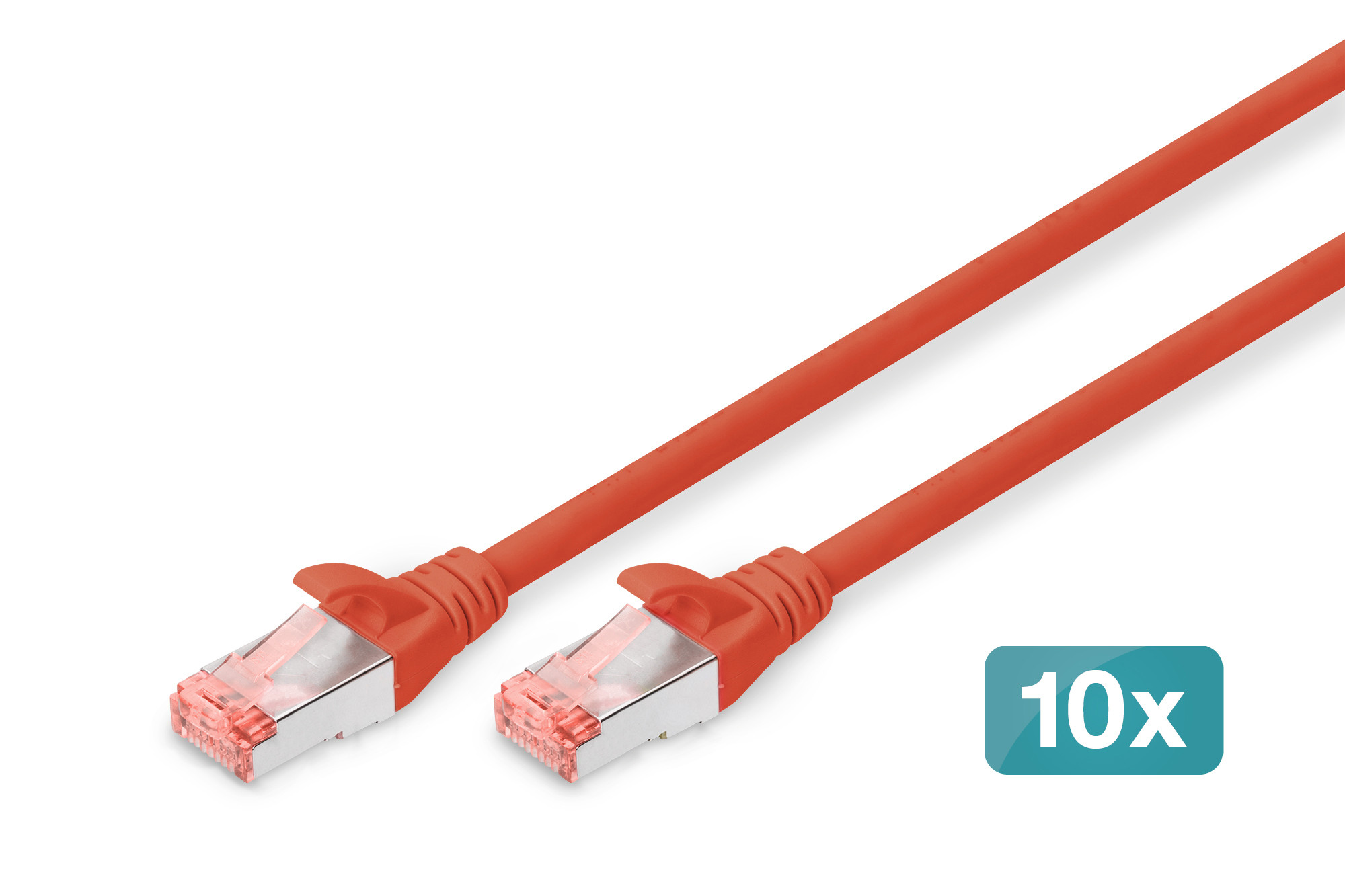 DIGITUS DK-1644-A-030-R-10 Cat.6A S/FTP LSZH 3m piros patch kábel 10db/csomag