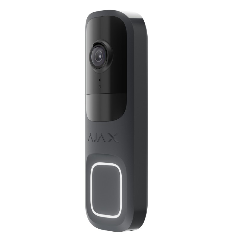 Ajax Doorbell Graphite vezeték nélküli kültéri video-kaputelefon, 4MP, IR 6m, Wifi, PIR mozgásérzékelő, IP54, grafit (sötétszürke)