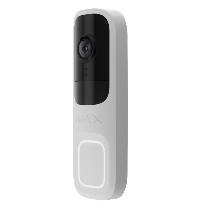 Ajax DoorBell White vezeték nélküli kültéri video-kaputelefon, 4MP, IR 6m, Wifi, PIR mozgásérzékelő, IP54, fehér
