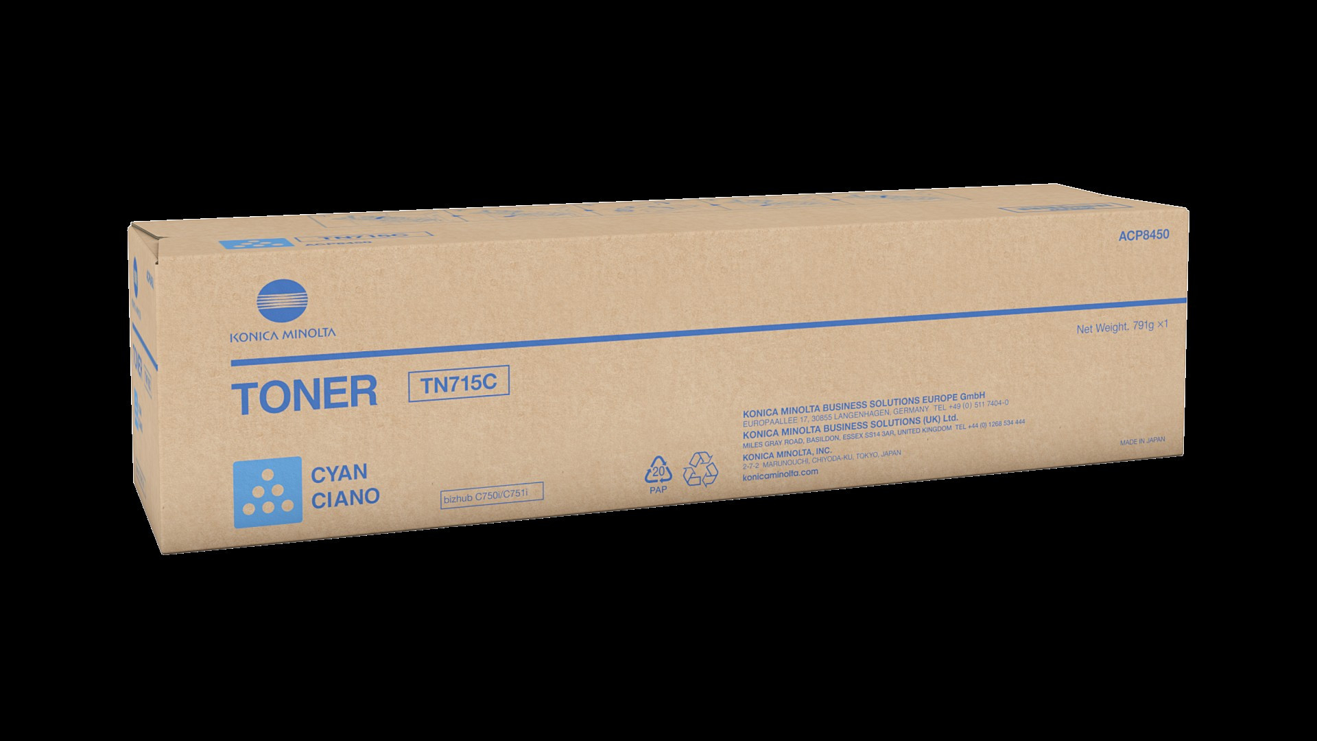 Konica-Minolta TN715C Toner Cyan 45.000 oldalra