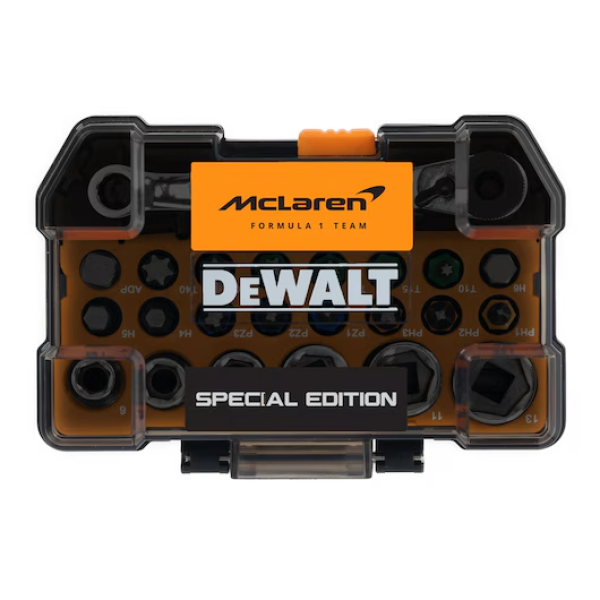 DEWALT Bit- és dugókulcskészlet, McLaren F1 Team, 24db, racsnival