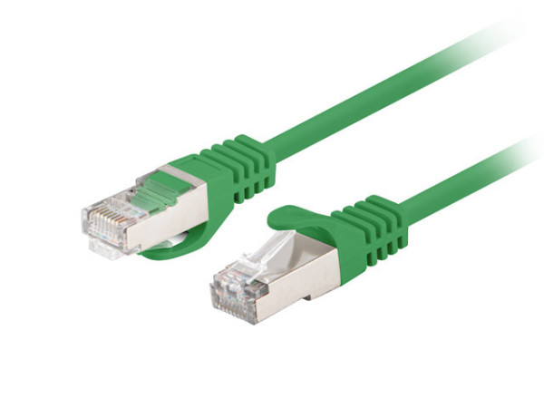 Lanberg PCF6-10CC-0025-G Cat.6 F/UTP PVC CCA AWG26 árnyékolt zöld patch kábel 0,25m