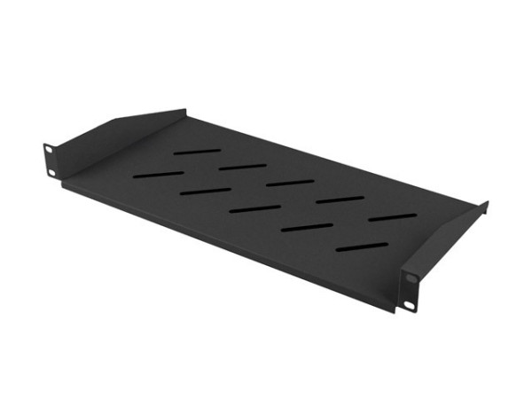 Lanberg AK-1014-B 19" 1U MÉLY:220mm MAX: 25kg 2 ponton rögzíthető fix fekete rack polc