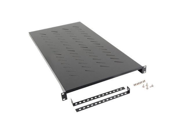 Lanberg AK-1013-B 19" 1U MÉLY:900mm MAX:25kg 4 ponton rögzíthető fix fekete rack polc