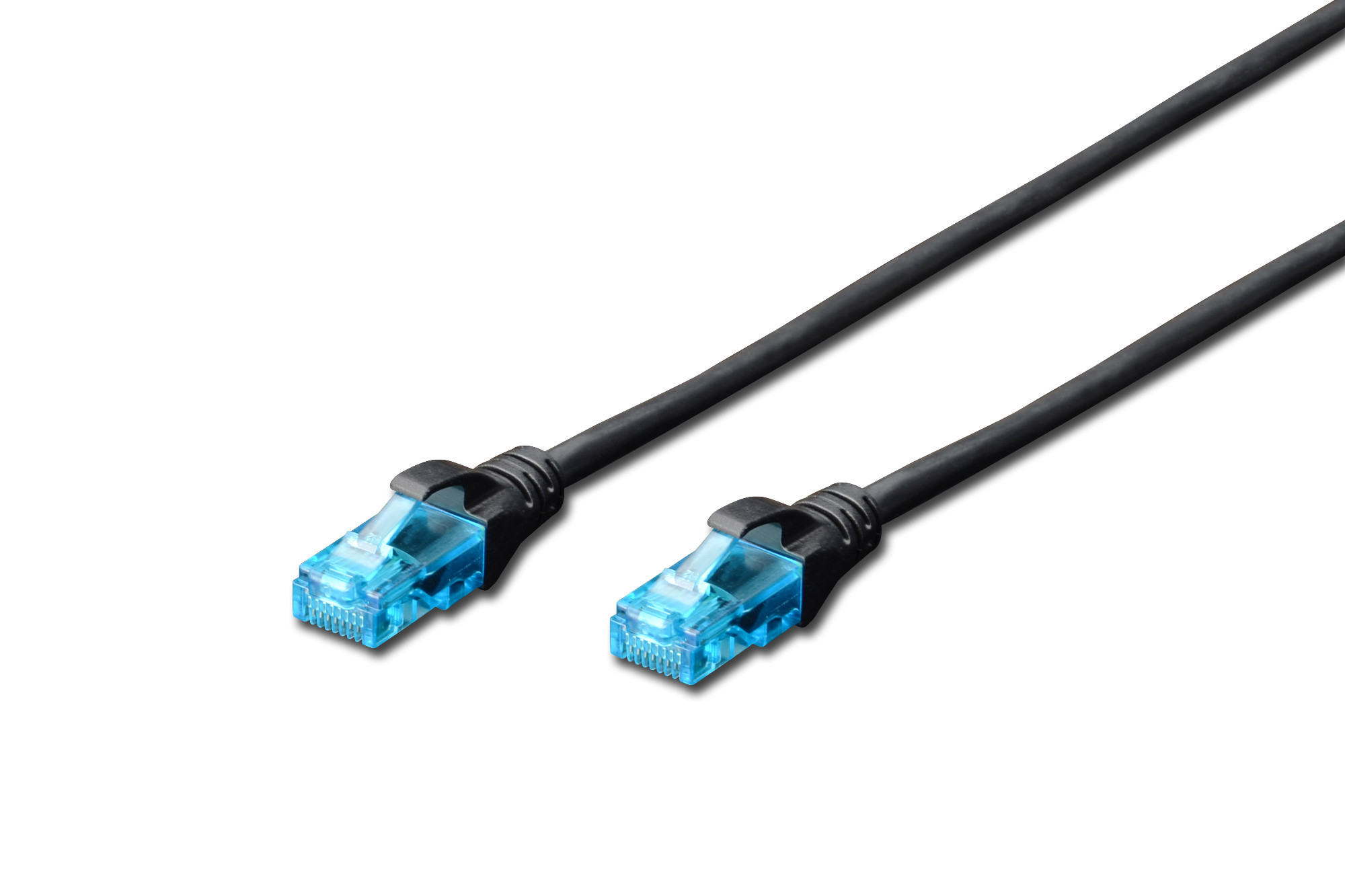 DIGITUS DK-1512-005/BL Cat.5e UTP PVC 0,5m fekete patch kábel