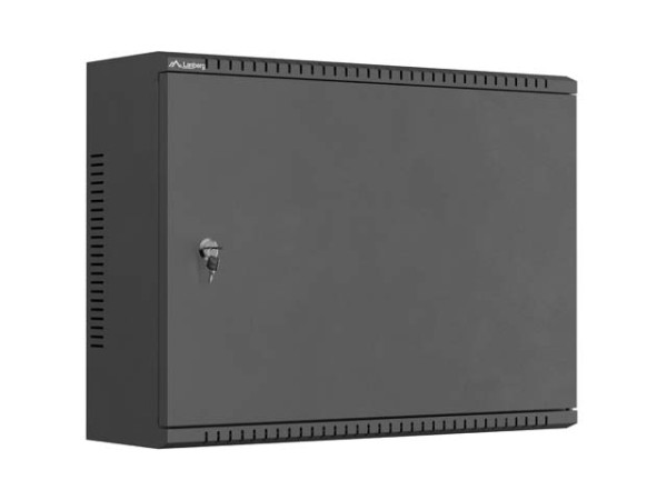 Lanberg WAT1-5618-00B 19"/10" 3U SZÉL:560mm MÉLY:180mm MAG:420mm fémajtós fekete fali rack szekrény