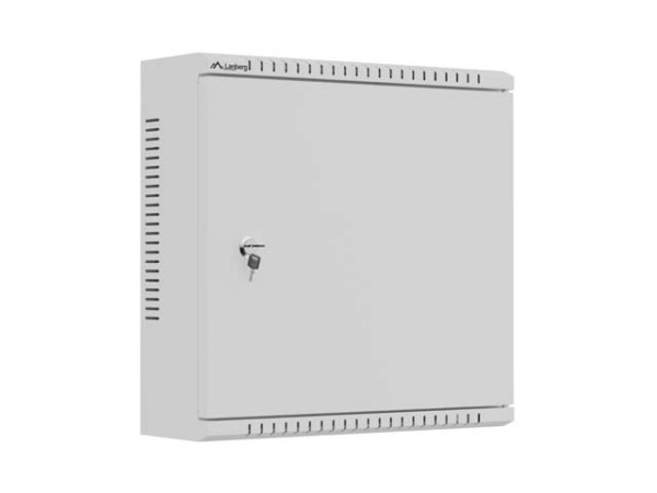 Lanberg WAT1-4014-00S 10" 2U SZÉL:400mm MÉLY:140mm MAG:400mm fémajtós szürke fali rack szekrény