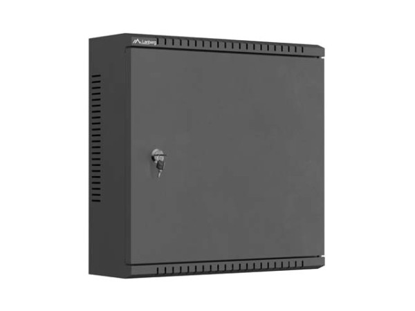 Lanberg WAT1-4014-00B 10" 2U SZÉL:400mm MÉLY:140mm MAG:400mm fémajtós fekete fali rack szekrény