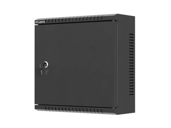 Lanberg WAT1-3414-00B 10" 2U SZÉL:340mm MÉLY:140mm MAG:340mm fémajtós fekete fali rack szekrény
