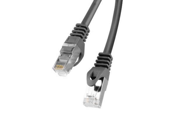 Lanberg PCF6-10CC-0200-BK Cat.6 F/UTP PVC CCA AWG26 árnyékolt fekete patch kábel 2m