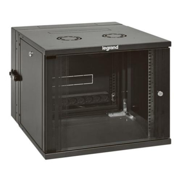 Legrand 646225 Linkeo 19" 21U MAG:1025 SZÉL:600 MÉLY:615 MAX:63kg üvegajtós antracit kétrészes fali rack szekrény