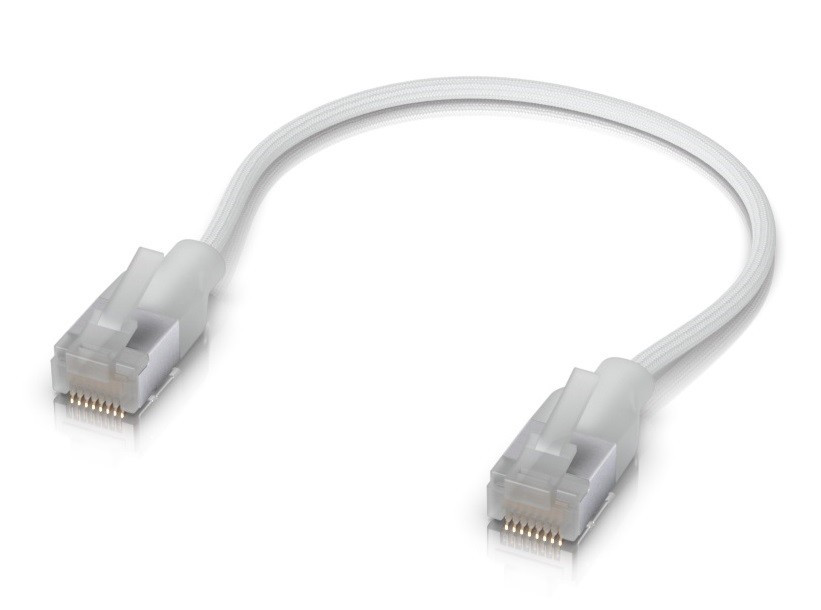 Ubiquiti UniFi UACC-Cable-Patch-EL-C6A-0.15M-W-24 Etherlighting Cat.6A S/FTP 0,15m fehér áttetsző patch kábel 24db/csomag