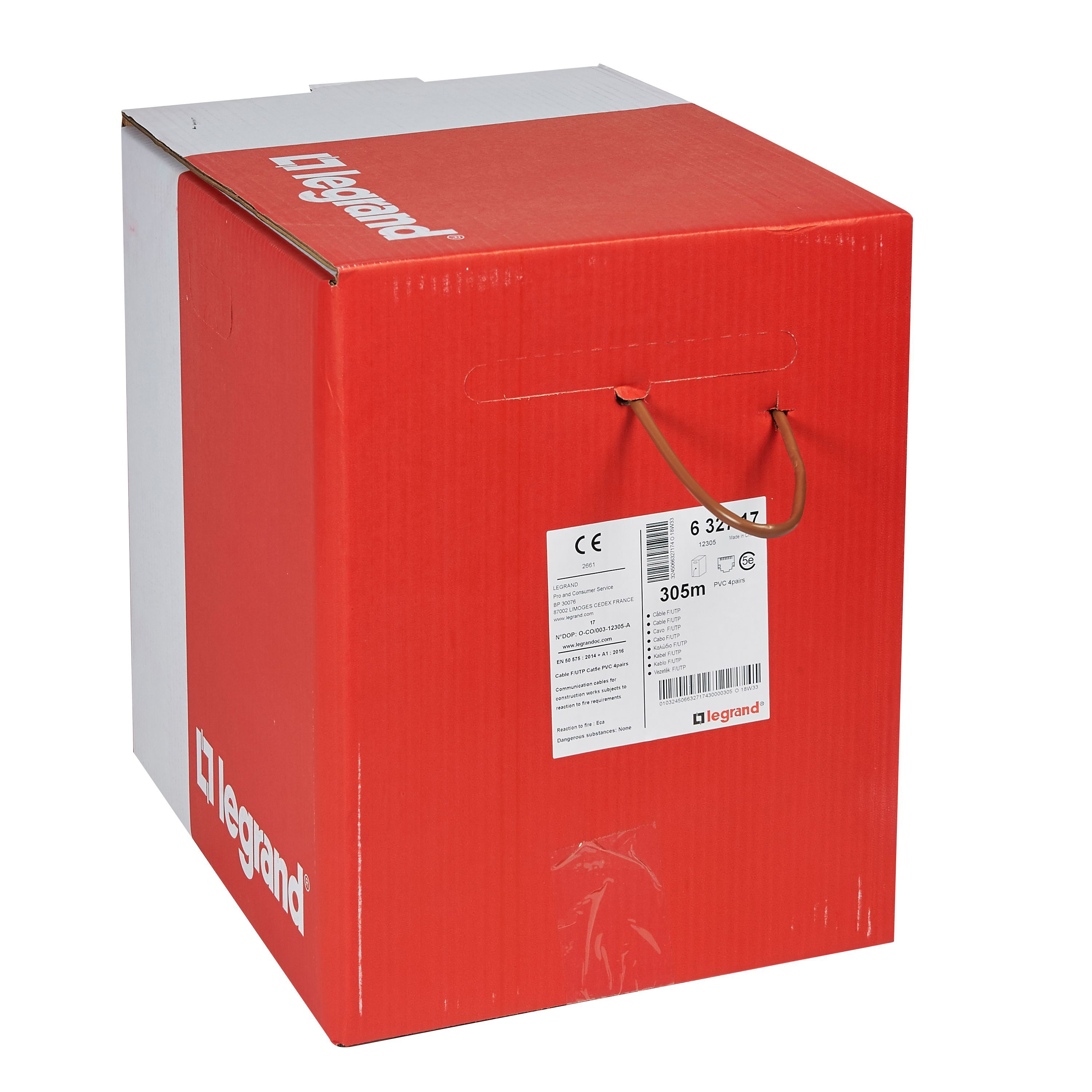 Legrand 632717 Linkeo Cat.5e F/UTP árnyékolt PVC AWG24 bézs 305m kartondoboz réz fali kábel