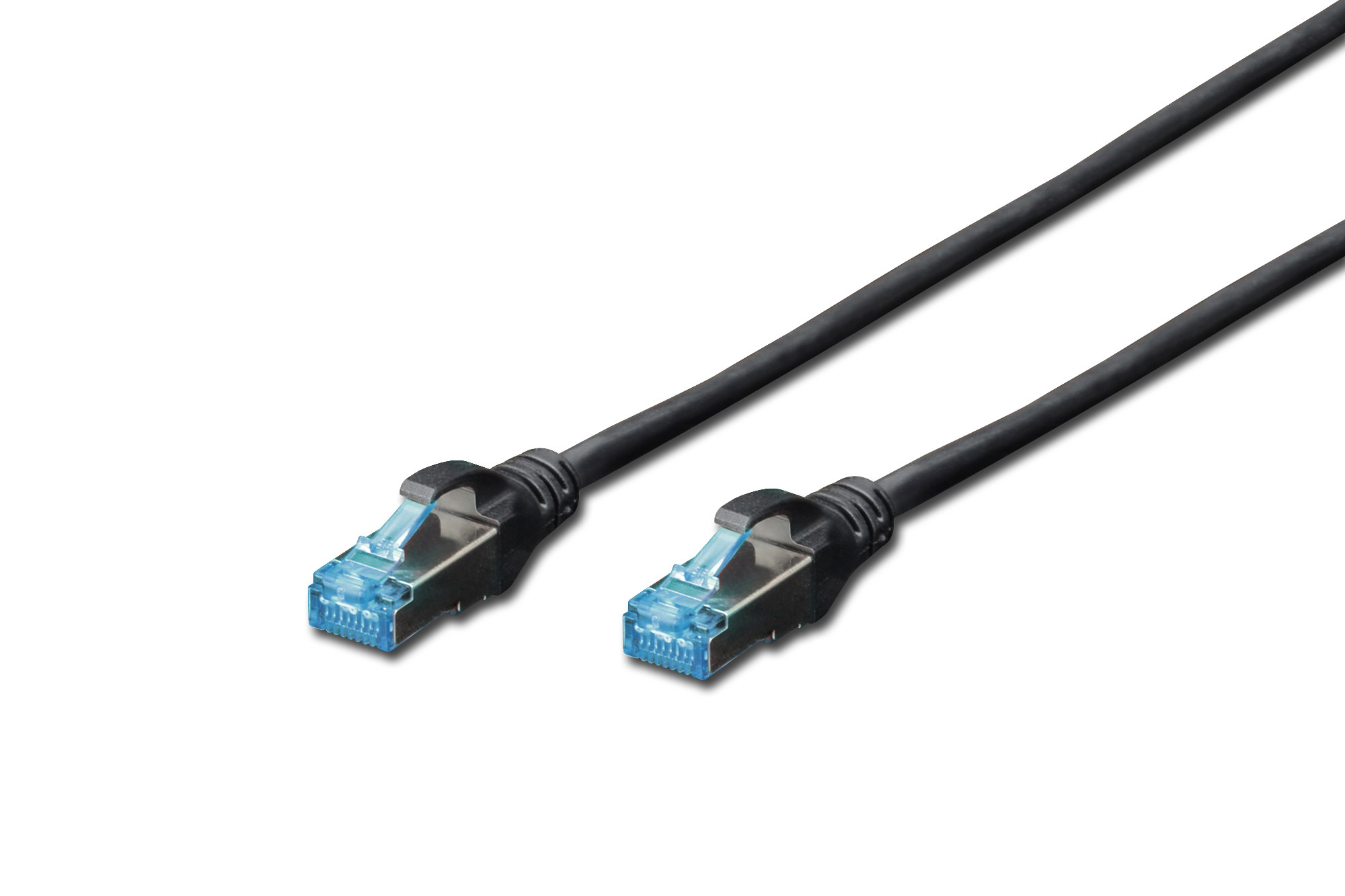 DIGITUS DK-1532-005/BL Cat.5e SF/UTP PVC 0,5m fekete patch kábel