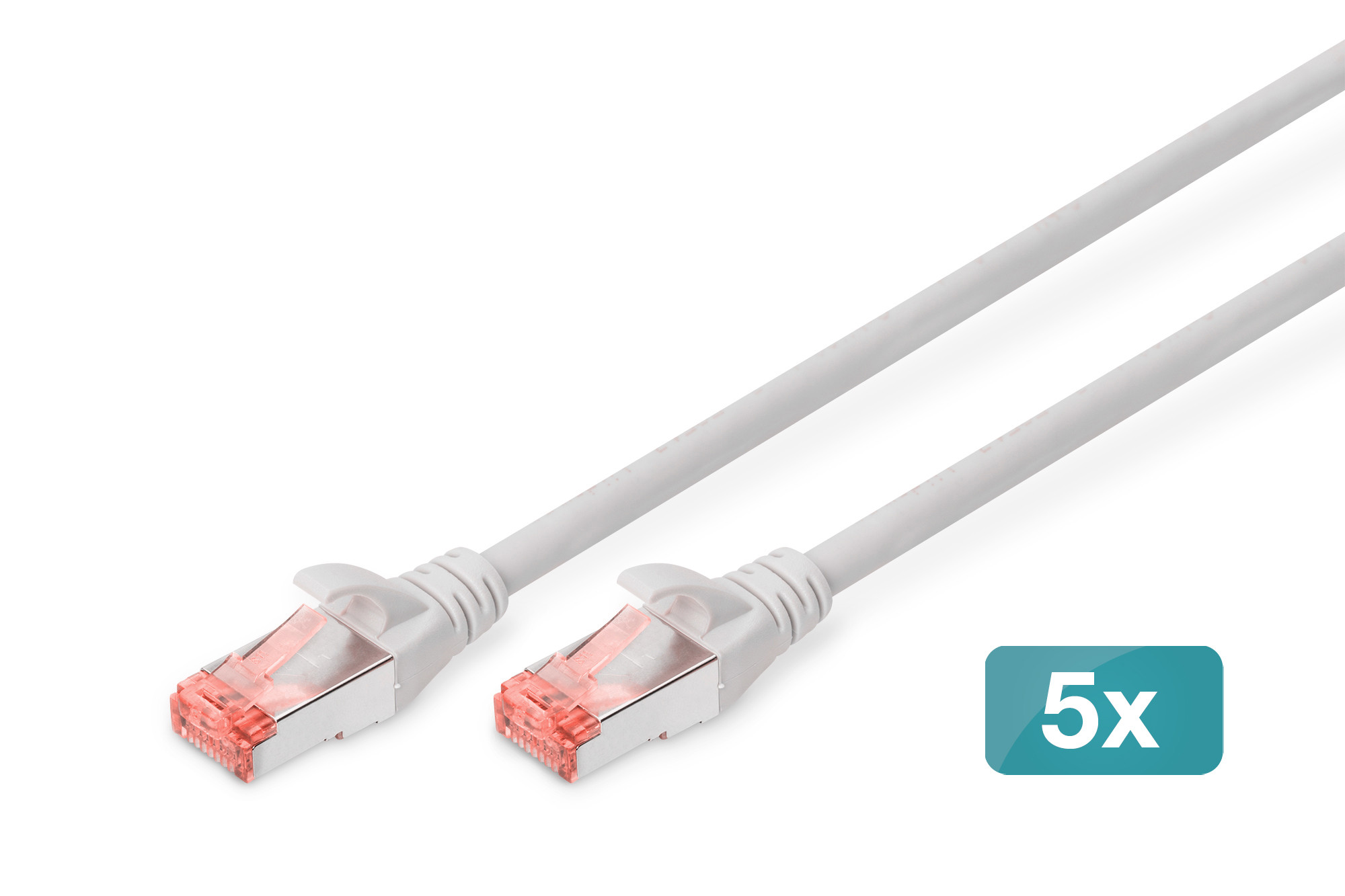 DIGITUS DK-1644-100-5 Cat.6 S/FTP LSZH 10m szürke patch kábel (5db/csomag)