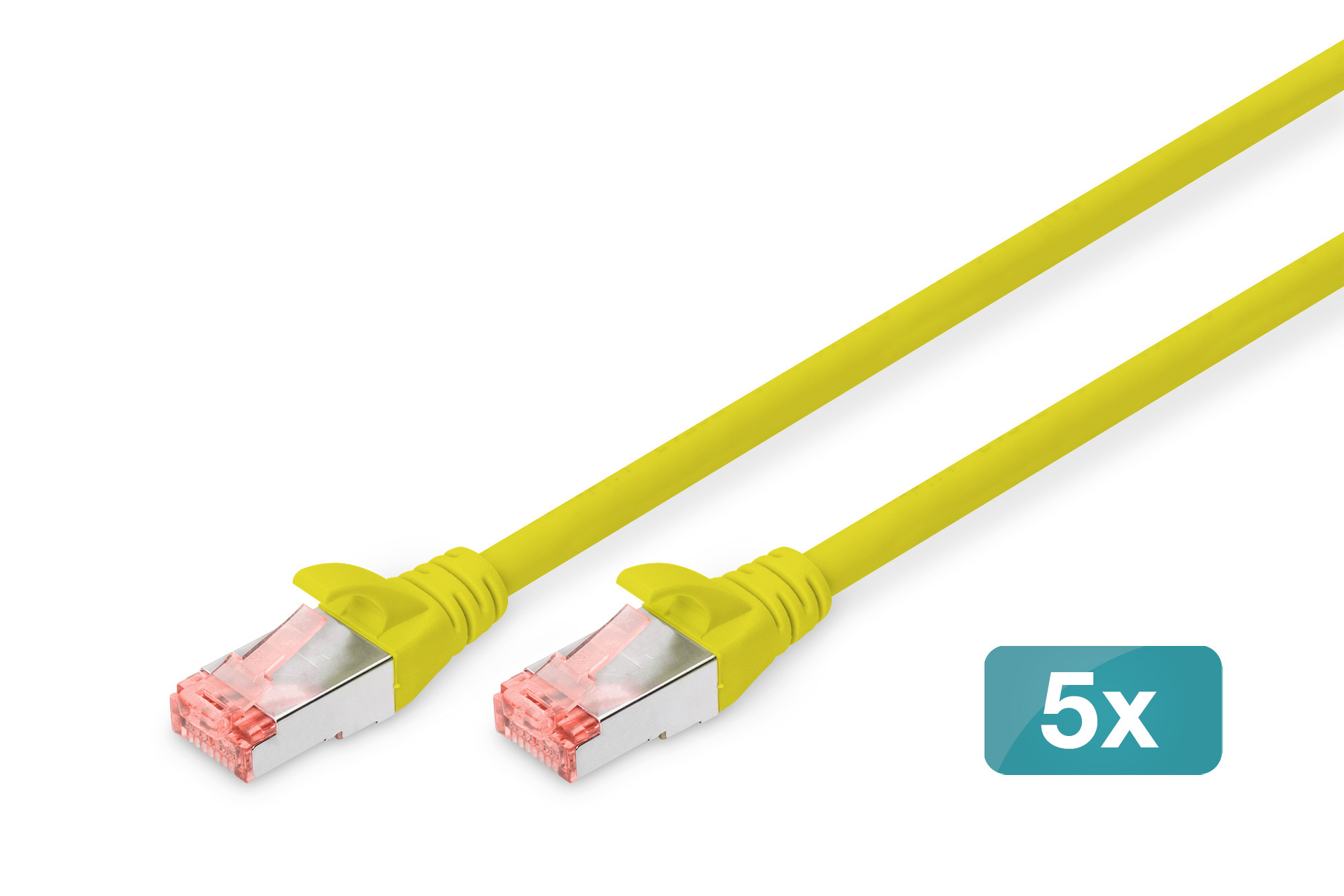 DIGITUS DK-1644-100-Y-5 Cat.6 S/FTP LSZH 10m sárga patch kábel (5db/csomag)