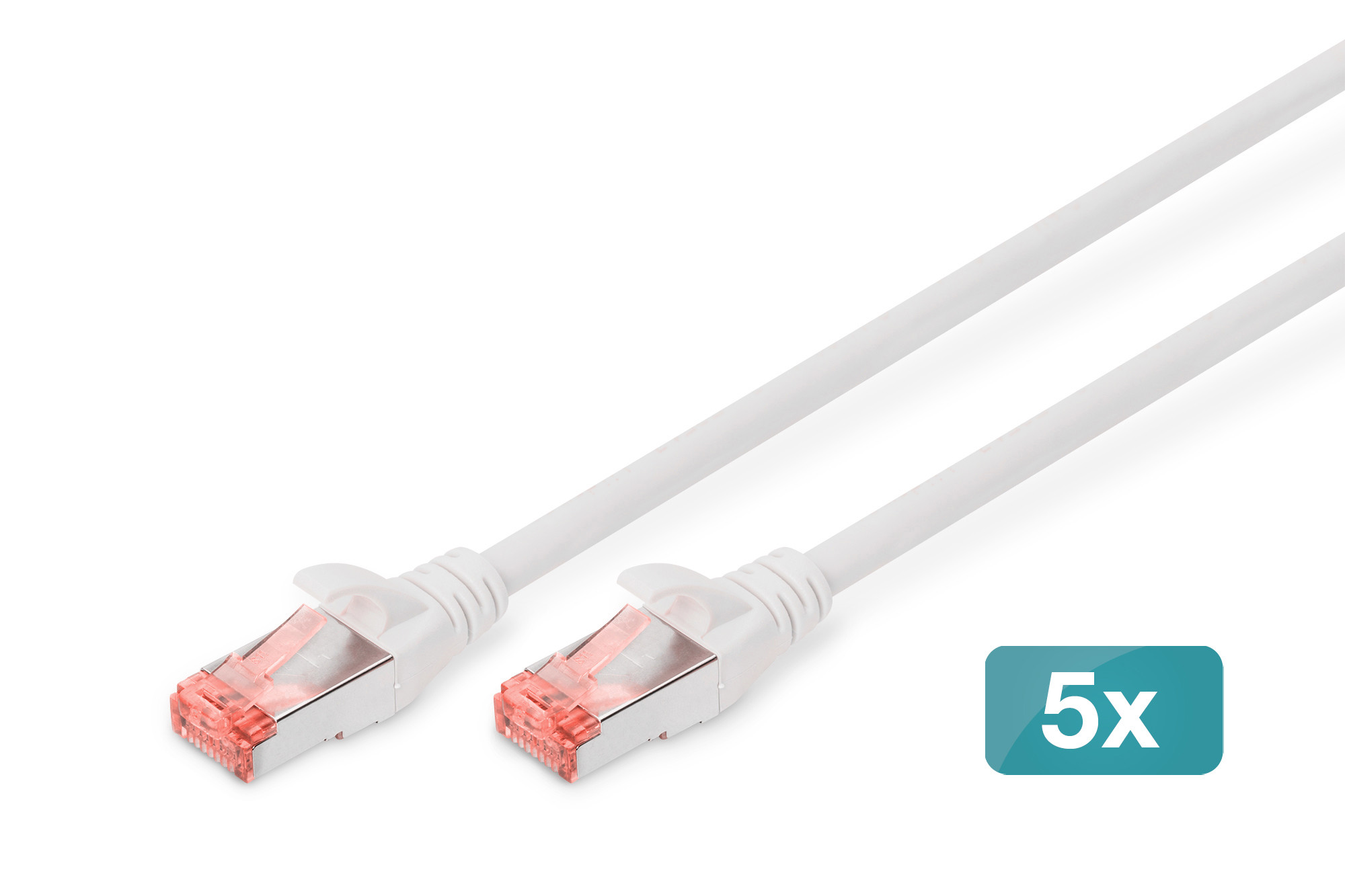 DIGITUS DK-1644-100-WH-5 Cat.6 S/FTP LSZH 10m fehér patch kábel (5db/csomag)