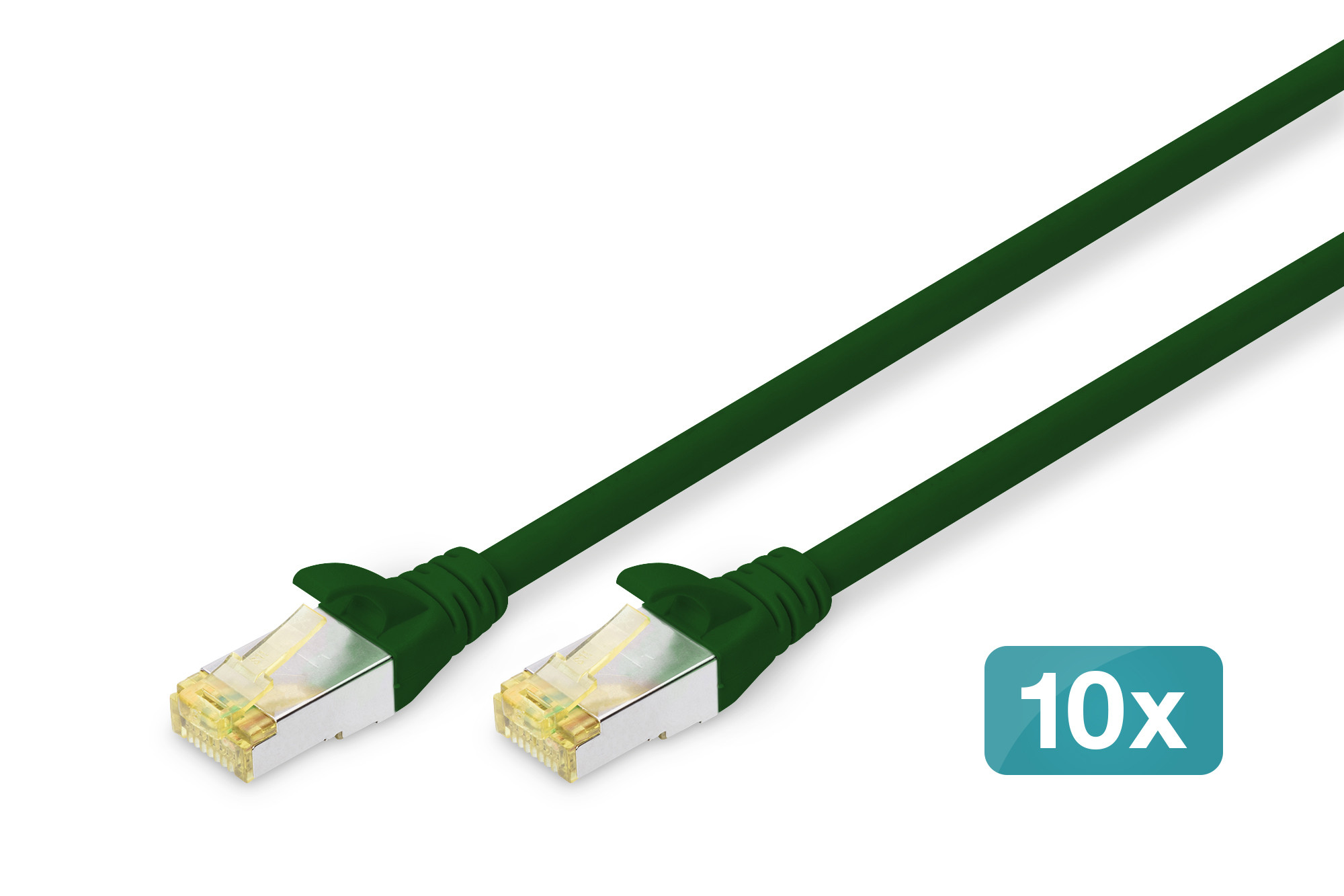 DIGITUS DK-1644-A-005-G-10 Cat.6A S/FTP LSZH 0,5m zöld patch kábel (10db/csomag)
