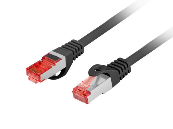 Lanberg PCF6-10CU-0200-BK Cat.6 S/FTP LSZH CU AWG26 árnyékolt fekete patch kábel 2m