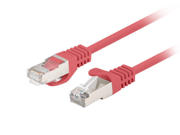 Lanberg PCF6-20CC-0025-R Cat.6 F/UTP PVC CCA AWG26 árnyékolt piros patch kábel 0,25m10db/csomag