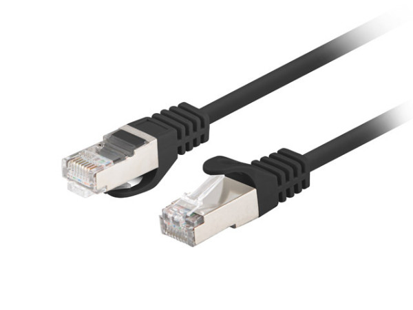 Lanberg PCF6-20CC-0150-BK Cat.6 F/UTP PVC CCA AWG26 árnyékolt fekete patch kábel 1,5m 10db/csomag