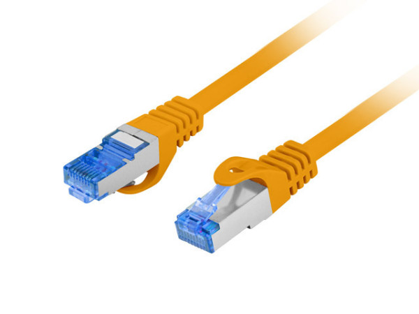 Lanberg PCF6A-10CC-0025-O Cat.6A S/FTP LSZH CCA AWG26 árnyékolt narancs patch kábel 0,25m