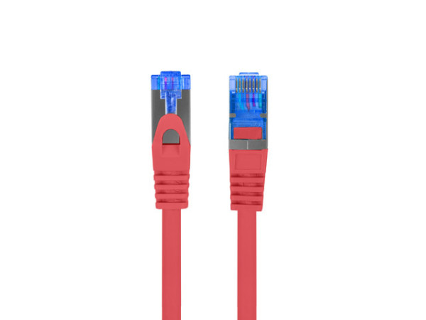 Lanberg PCF6A-10CC-0050-R Cat.6A S/FTP LSZH CCA AWG26 árnyékolt piros patch kábel 0,5m