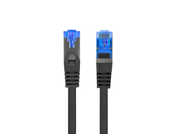Lanberg PCF6A-10CC-0200-BK Cat.6A S/FTP LSZH CCA AWG26 árnyékolt fekete patch kábel 2m