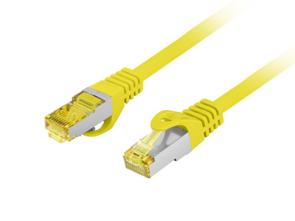 Lanberg PCF6A-10CU-1500-Y Cat.6A S/FTP LSZH CU AWG27 árnyékolt sárga patch kábel 15m