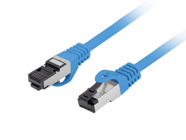 Lanberg PCF8-10CU-0100-B Cat.8.1 S/FTP LSZH CU AWG26 árnyékolt kék patch kábel 1m