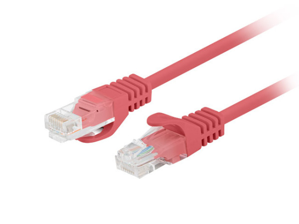 Lanberg PCU6-20CC-0050-R Cat.6 UTP PVC CCA AWG26 árnyékolatlan piros patch kábel 0,5m 10db/csomag
