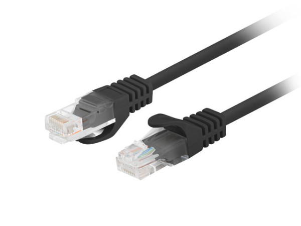 Lanberg PCU6-20CC-0150-BK Cat.6 UTP PVC CCA AWG26 árnyékolatlan fekete patch kábel 1,5m 10db/csomag
