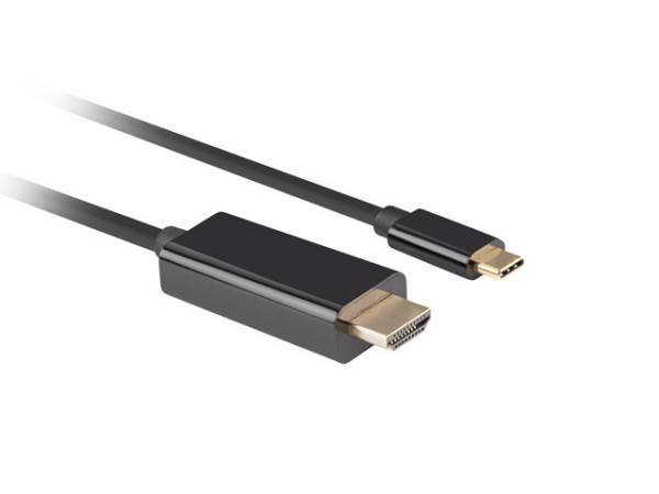 Lanberg CA-CMHD-10CU-0005-BK HDMI 2.0(M ) - USB Type-C(M) UHD 4K 60Hz fekete aranyozott HDMI kábel 0.5m