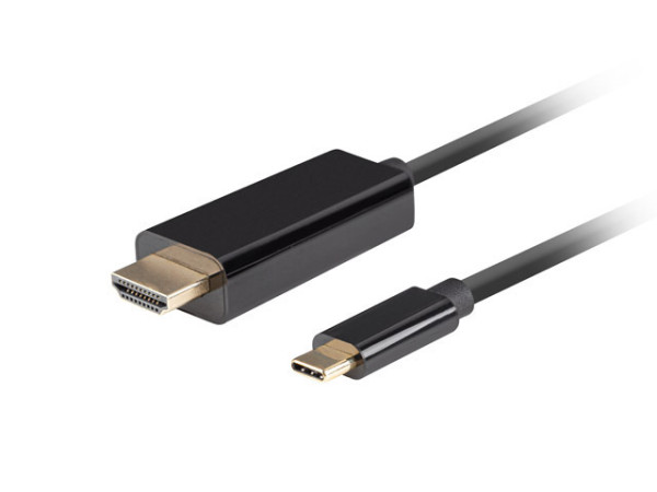 Lanberg CA-CMHD-10CU-0010-BK HDMI 2.0(M) - USB Type-C (M) UHD 4K 60Hz fekete aranyozott HDMI kábel 1m