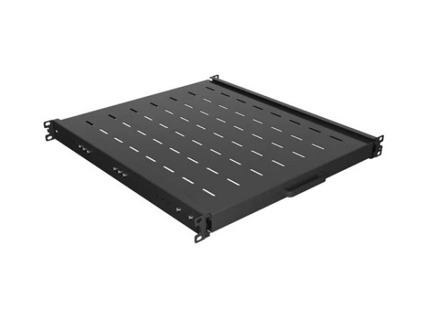 Lanberg AK-1021-B 19" 1U MÉLY:500mm MAX:35kg 4 ponton rögzíthető kihúzható fekete rack polc