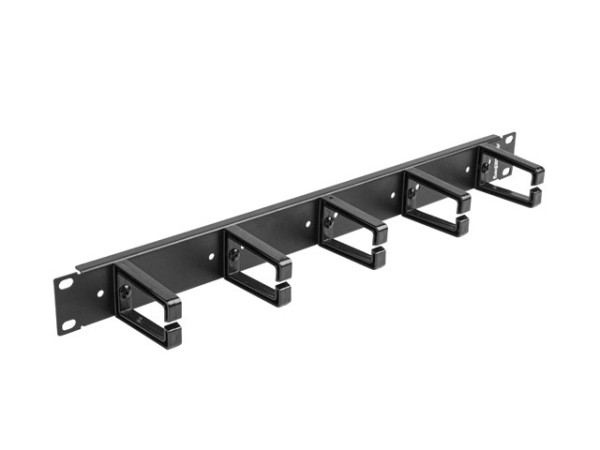 Lanberg AK-1202-B 19" 1U műanyag gyűrűs fekete kábelrendező