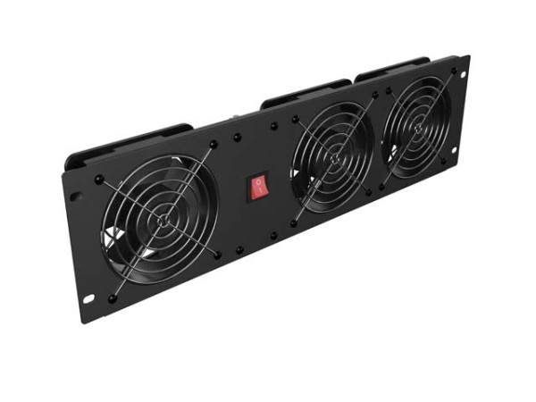Lanberg AK-1506-B 19" 1U három egységes 230V 50W függőleges fekete ventilátor