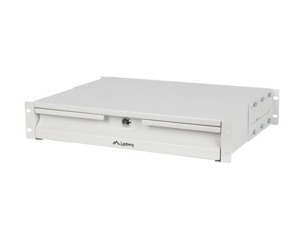 Lanberg AK-2001-S 19" 2U MÉLY:360mm MAX: 90kg 4 ponton rögzíthető fix szürke rack fiók