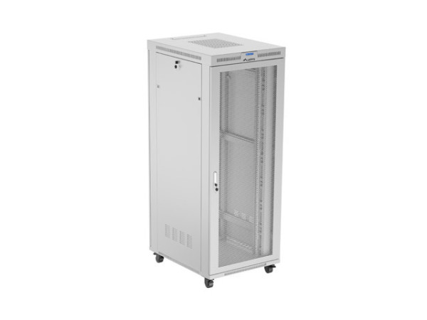 Lanberg FF01-8042-23SL 19" 42U SZÉL:800mm MÉLY:1000mm MAG:2121mm lapraszerelt LCD hálós fémajtós szürke álló rack szekrény